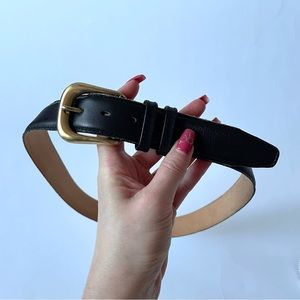 Black Belt with Rounded Gold Buckle